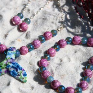 Summer jewelry wale tail set earrings bracelete